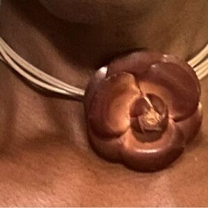 Interchangeable Leather look Choker broach necklace